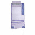 Yair emanuel Organza Tallit – Blue background 17" x 72"   TAR-6