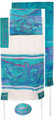 Yair emanuel Hand-Painted Silk Tallit – Jerusalem Vista blue  21" x 77"  TS-6