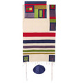 Yair emanuel Raw Silk Tallit with stripes – Multicolo  TRS-5