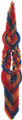 Multi-colored Havdalah candle with 12 wicks  Fancy 13"   HV-HMC12F