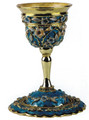 Jeweled Goblet Kiddush Cup Blue Turquoise with Sapphire Crystals