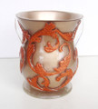 Acrylic Washing Cup Gold and Orange Glitter (WC-AVI569C)