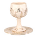 Kiddush Cup and Plate - Jerusalem of Gold - round