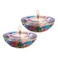 Glass and Crystal Candle holder - Jerusalem