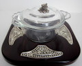 Glass and Wood Honey Dish