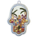 White Windmill Large Embroidered Chamsa