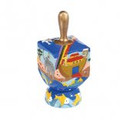 Blue Noah's Ark Dreidel + Stand