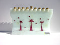 Palm Tree Hand Painted Fused Glass Menorah