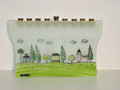 Houses Hand Painted Fused Glass Menorah