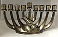 Large Heavy Pewter Menorah