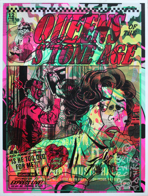 " QUEENS OF THE STONE AGE GREEN DAY" test print 1