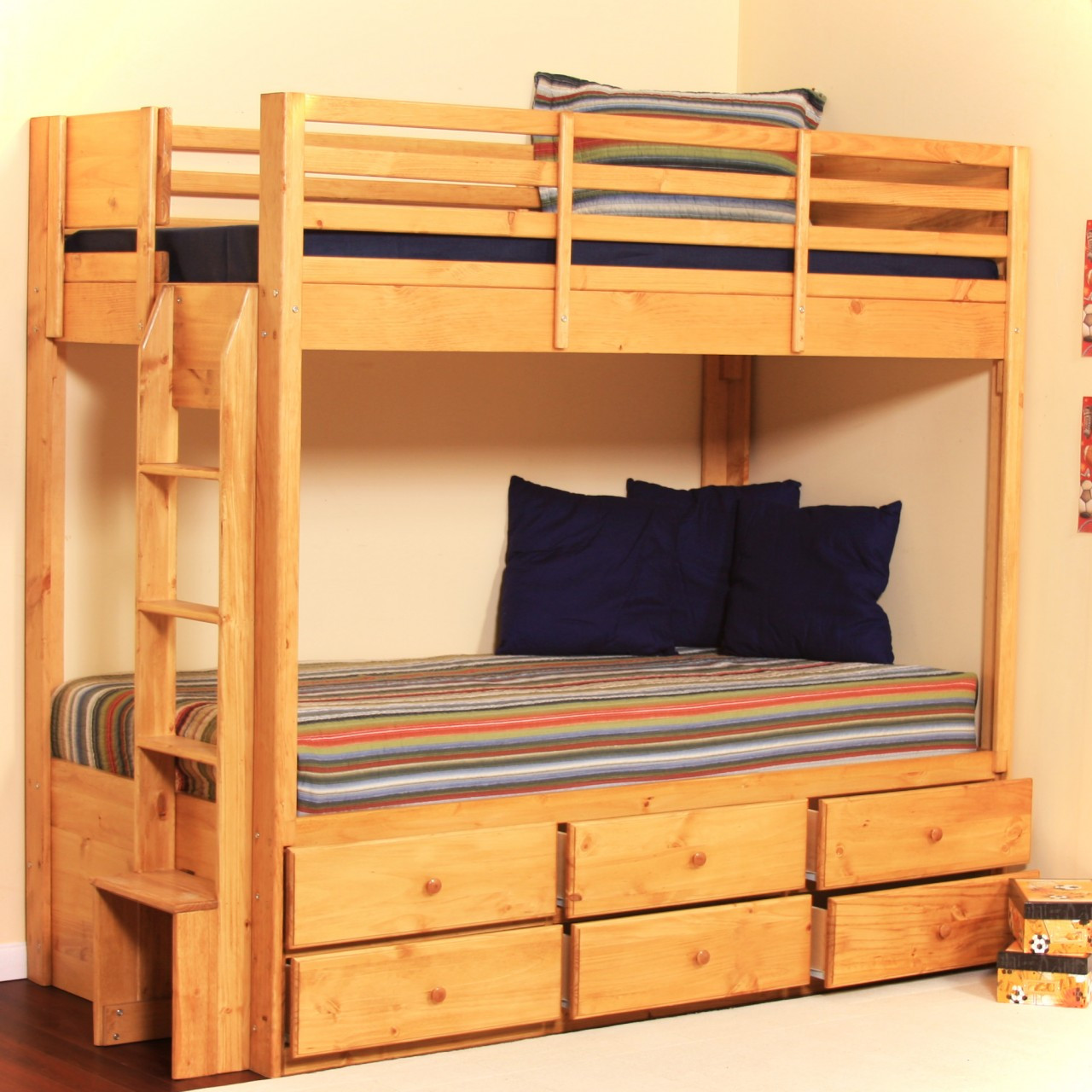 Twin Bunk Beds with Storage Drawers