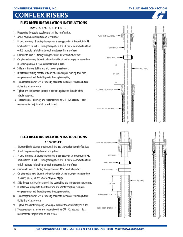 34 Mpt X 34 Ips Sdr11 Gas Con Flex Compression Flexible Meter Riser 60 Long Hdpe Supply 5181