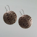 New Brass Patterned Disc Earrings