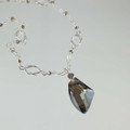 Bronze Swarovski Crystal Sterling Silver Love Knot Necklace