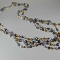 Keishi Pearl and Silver Shell Necklace