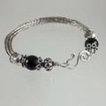 Faceted Black Onyx Viking Knit Bracelet