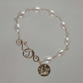 Gold Filled Wire Wrapped Pearl and Sand Dollar Bracelet