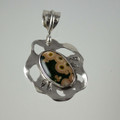 Sea Turtle with Ocean Jasper Shell Pendant