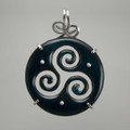 Enameled Spiral Sterling Silver Pendant