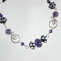 Purple/Black Lampwork Swirls Necklace