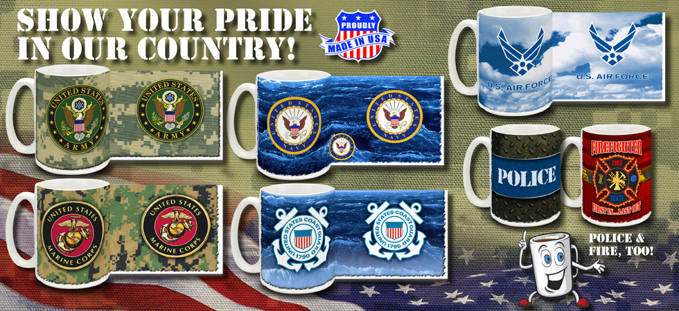 Cuppa Custom Coffee Mugs Personalized Gifts And Photo Mug Gift Ideas Military Coffee Mugs Army Marines Navy Air Force Coast Guard Police And Fire Mug