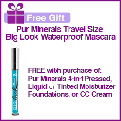Free Pur Minerals Travel Size Big Look Waterproof Mascara with Purchase of Select Items at beautystoredepot + Free Shipping, no coupon code needed by BeautyStoreDepot.com