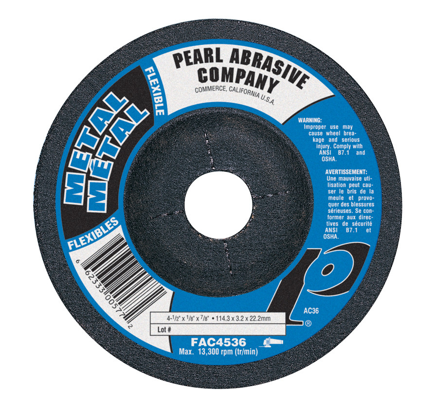Pearl Abrasive T27 Aluminum Oxide Flexible Grinding Wheels AC36, AC46
