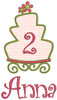 #2 Anna - LG cake w/LG flower add-ons & #148 CurlyQue Font