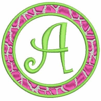 Our #148 CurlyQue Font was used in the small frame for the "A"