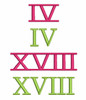 Picture of all Roman Numerals included in this set