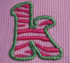 Close-up picture of the "k" from our Zebra Filled Font [no font is included in this set].
