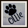 Stitched on a white towel with our #381 Doodle Font to spell "Ollie".