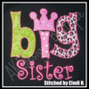 Example stitched by Cindi H. - she used a Curlz font [like our CurlyQue Font] for "sister".