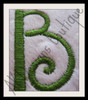 Close-up of 1.7" Side Letter "B" stitched out