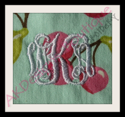 Stitched example ~ WKA
Stitched on cotton with 2 sheets of tearaway stabilizer