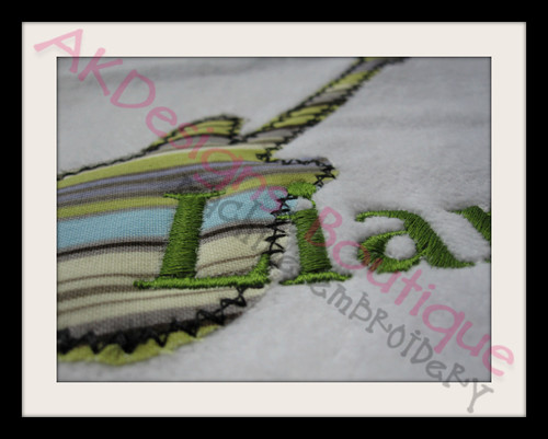 Bib with 5" Zig Zag Stitch Guitar and our Baby Blue Font [sold separately]
