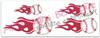 All 4 Baseball or Softball designs with Flames