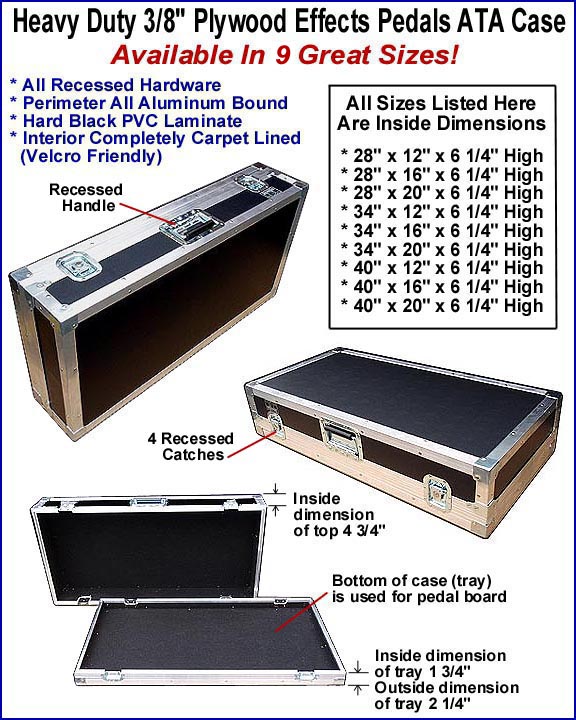 3/8" Heavy Duty Effects Pedal Board Cases Effects Cases