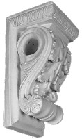 This standard size acanthus corbel is also a drapery bracket - cast plaster
