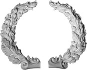 Decorative Acanthus Leaf Peace Wreath, Cast Plaster Right and Left Sections - Applique CRA102