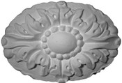 Small New Cast Plaster Acanthus Leaf and Beaded Oval Rosette