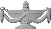 Cast Plaster Grecian Urn with draping fabric. Applique CRA110