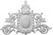Applique CRA17 - Cast Plaster Oval Shield surrounded by ornate acanthus leaves