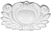 Applique CR25. Cast plaster emblem, surrounded by leaves