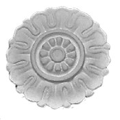 Small cast plaster applique CRA42 featuring a stylized flower
