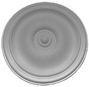 Rounded medallion or applique in cast plaster
