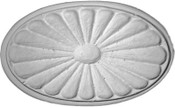 Applique featuring an oval shape sunburst pattern CRA88 - cast plaster - ready to finish
