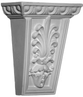 A classic corbel bracket, small size, featuring a stylized acanthus leaf emblem