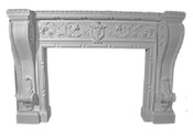 Decorative Cast Stone Mantel with acanthus leaves and vines (shown with standard B55 Corbel Brackets)